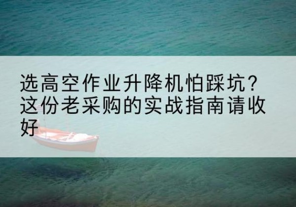 端州高空作业升降机厂家推荐-选高空作业升降机怕踩坑？这份老采购的实战指南请收好