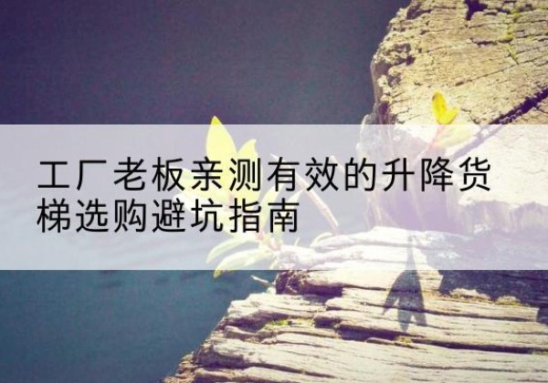 端州升降货梯怎么选-工厂老板亲测有效的升降货梯选购避坑指南
